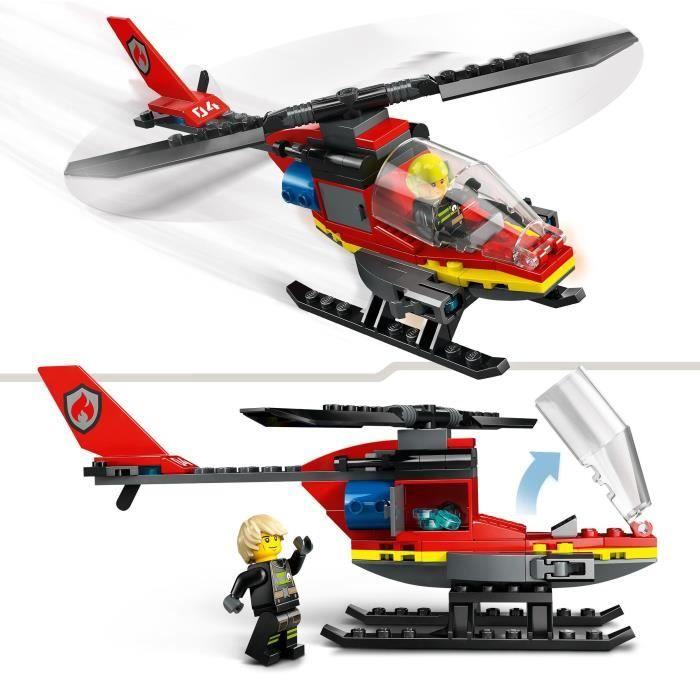 LEGO® 60411 City Hasičský záchranný vrtulník, Hračka s minifigurkami hasičského pilota, Dárek pro děti