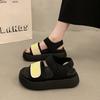Popular skirt platform sports sandals women's summer wear high sense 2025 new French versatile Roman shoes