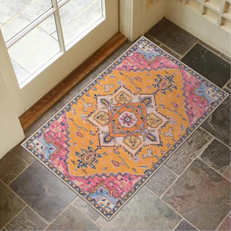 Persian Style Print Non-Slip Door Mat Modern Entrance Carpet Rug for Home Decoration Durable Easy To Clean Indoor Outdoor Decor