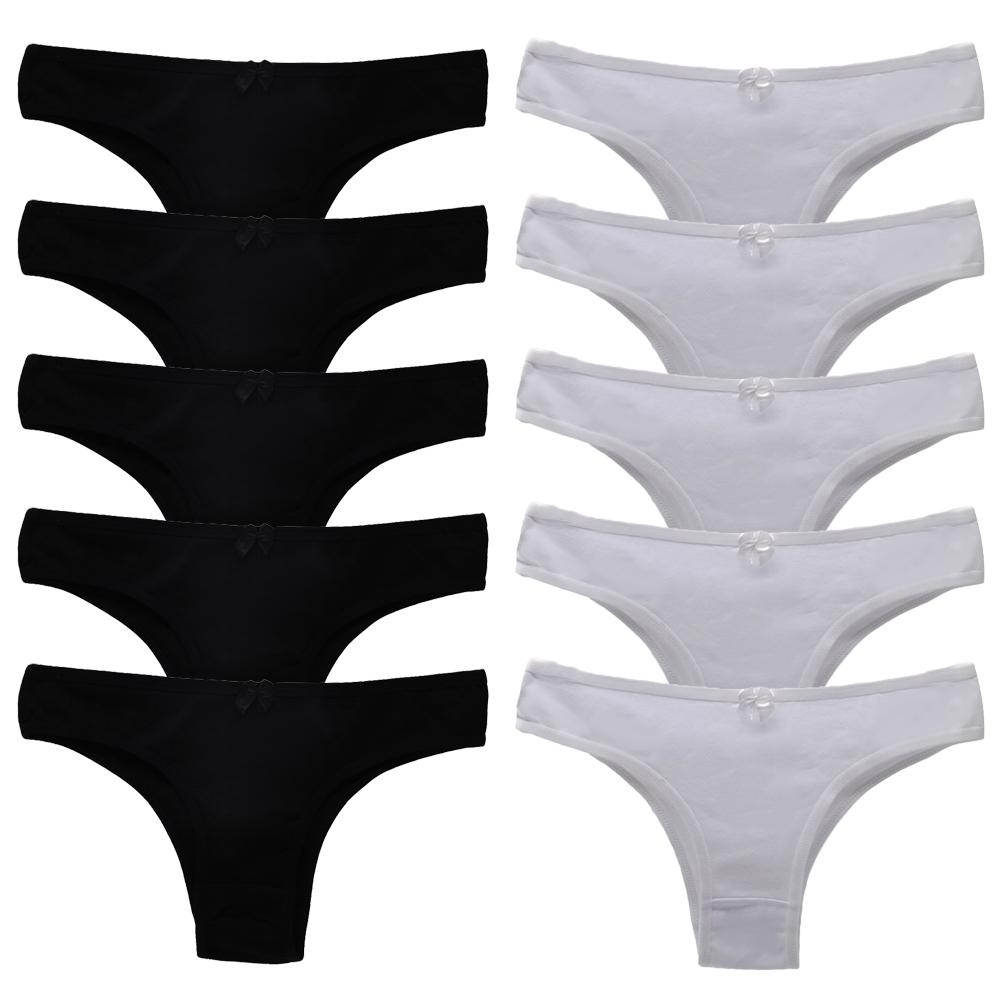 Panties for Woman Cotton Sexy Underwear Ladies Bikini Girls Briefs Soft Knickers Low Waist Intimates Lingerie  10Pcs/set