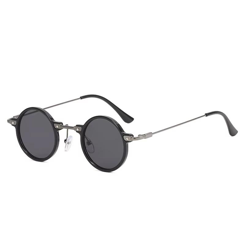 Vintage Steampunk Round Sunglasses Men Women Retro Gothic Circle Glasses Protection Metal Frame Punk Eyewear for Driving Fishing
