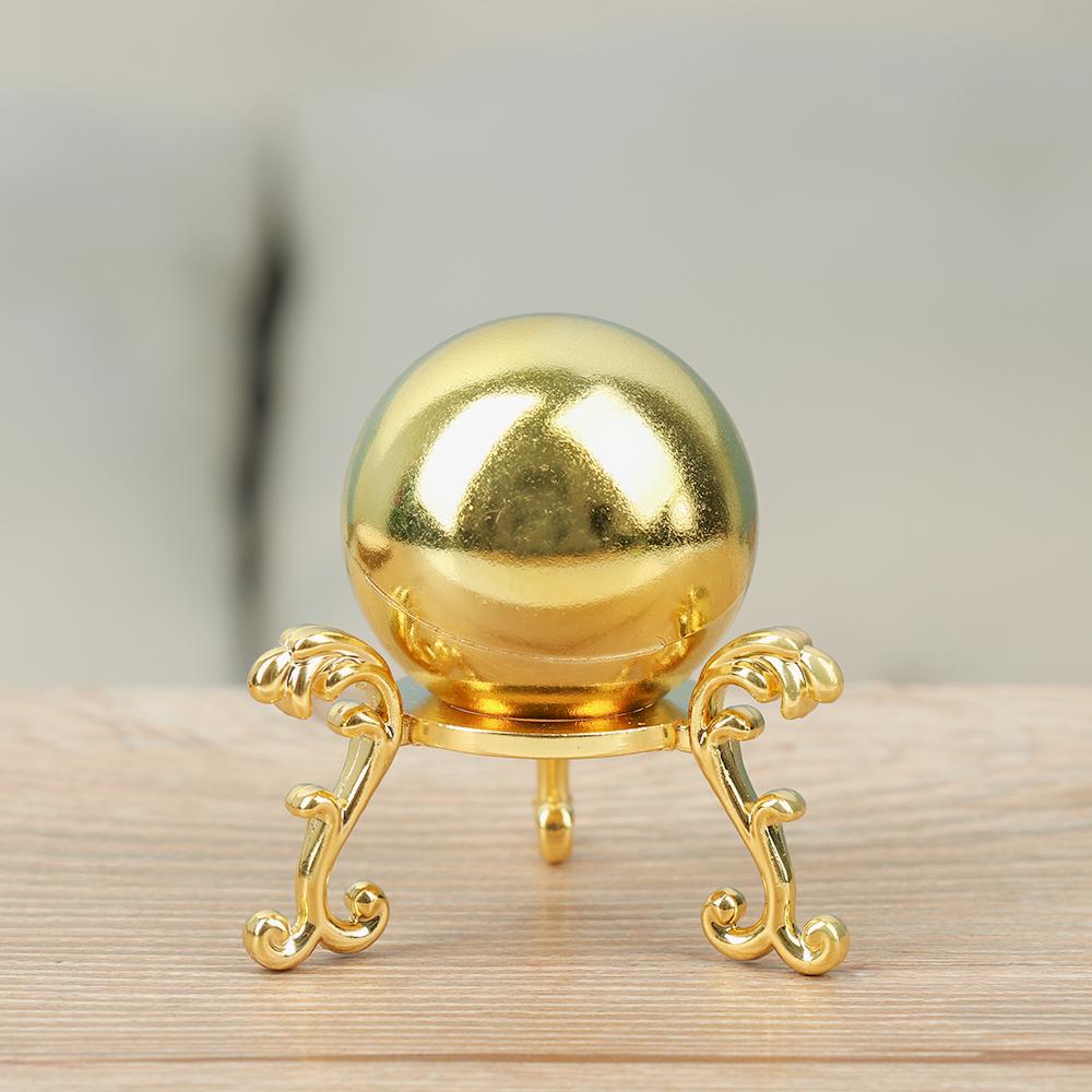 1Pc Figurine Crystal Ball Base Handicraft Desktop Ornaments Photography Props Display Stand Sphere Stone Support Metal Holder