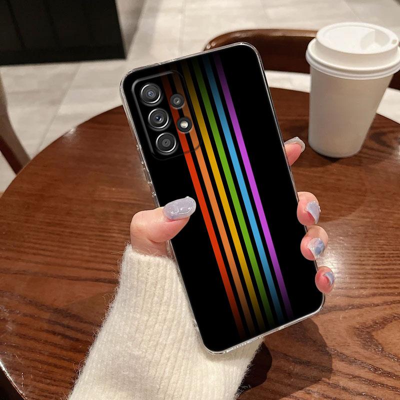 LGBT Rainbow Flag Gay Lesbian For Samsung Galaxy A55 Case A54 A52 A53 5G A15 A14 A13 A23 A51 A34 A35 A33 A32 A72 A71 Clear Cover