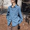 Damska koszula dżinsowa z długim rękawem - Wiosna/Jesień 2025 Retro francuski dopasowany krój