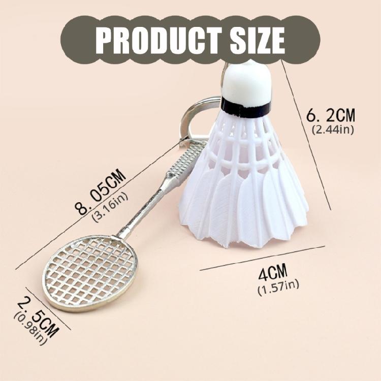 Elegant Badminton Racket Keychain Sports Themed Keyring Fashionable Key Accessory for Athletes Unique Key Holder