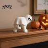 Funny Ghost Figurine for Halloween Middle Finger Figurine Novelty White Statue Spooky Modern Farmhouse Decor Tabletop Ornament Mantel Shelf