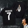 C Ronaldo No. 7 Short-sleeved T-shirt Men's and Women's Summer Youth Football Sports Loose Large-size Half-sleeved Top Training Clothes