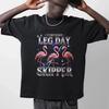 Couple Tops Funny Workout Gym Meme Tee Leg Day Skipper T-Shirt Casual Loose and Breathable T-shirt Print CottonTop Unisex