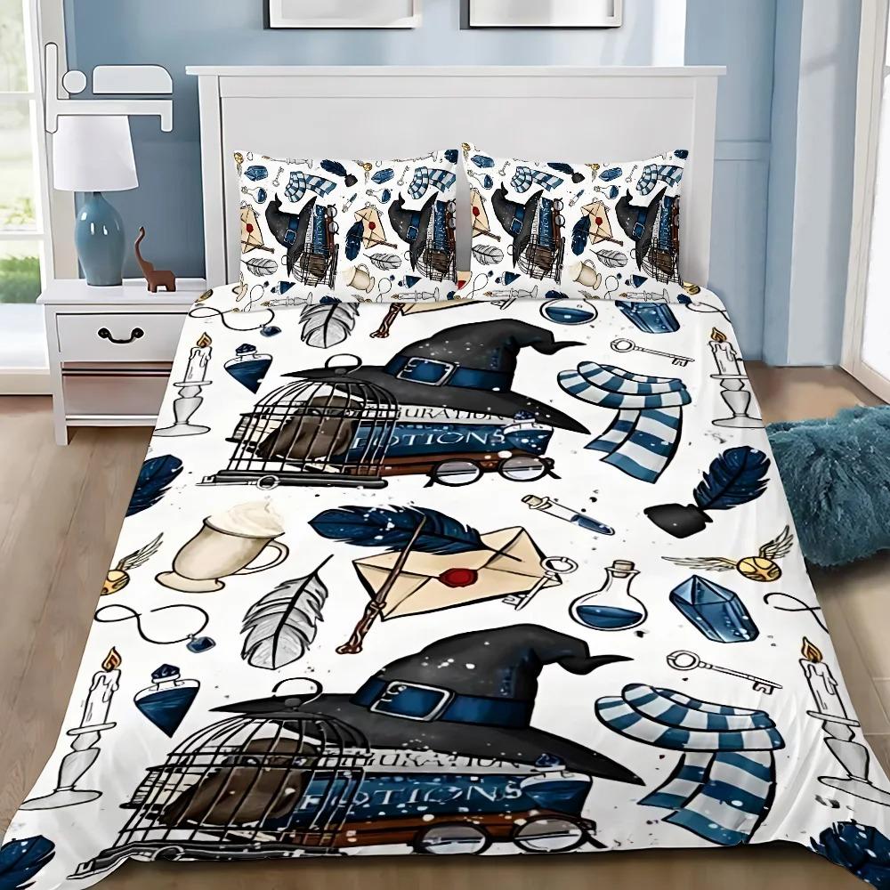 Anime-Themed Magic Academy Duvet Cover Pillowcase Bedding Set Adult Boy Girl Bedroom Decoration Children Single Double Size