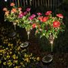 Red Azalea Flower Solar Powered Flower Stake Lights Pathway Decor Outdoor Pathway Lights