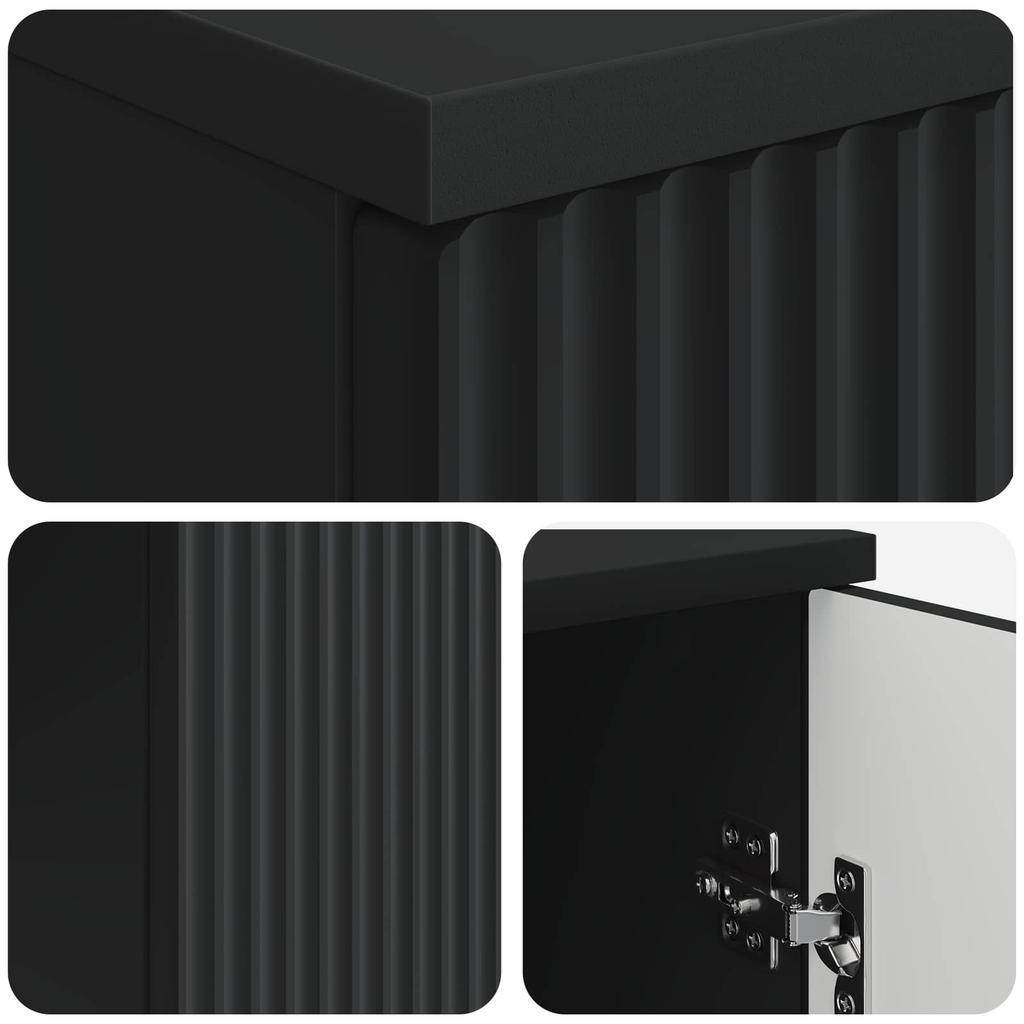 Desk with Shelf Black 142.5 x 50 x 75 cm Particleboard