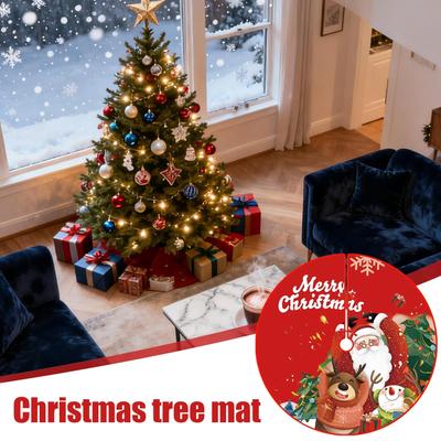 Christmas Tree Skirt 35inch Round Indoor Outdoor Winter Decor Christmas Tree Rug Base Cover For New Year Home Dorm Apartment