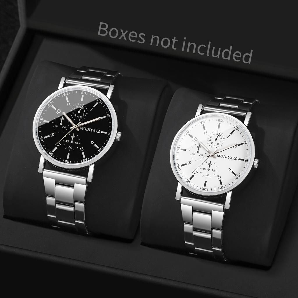 2PCS/Set Men Business Watches Fashion Analog Quartz Watch Reloj Hombre