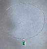 2026 Rectangular Simulated Emerald Pendant Necklace for Women - S925 Sterling Silver, High-End Fashionable Light Luxury, European & American Style