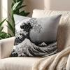 Große Welle von Kanagawa Kissenbezug Kissenbezug Dekoration Zimmer Zuhause Sofa Wohnen Büro Auto Nordische Schlichtheit