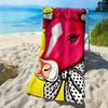 Popstil rosa ko-tema polyester mikrofiber strandhandduk är mycket absorberande, lämplig för simning och strandutflykter