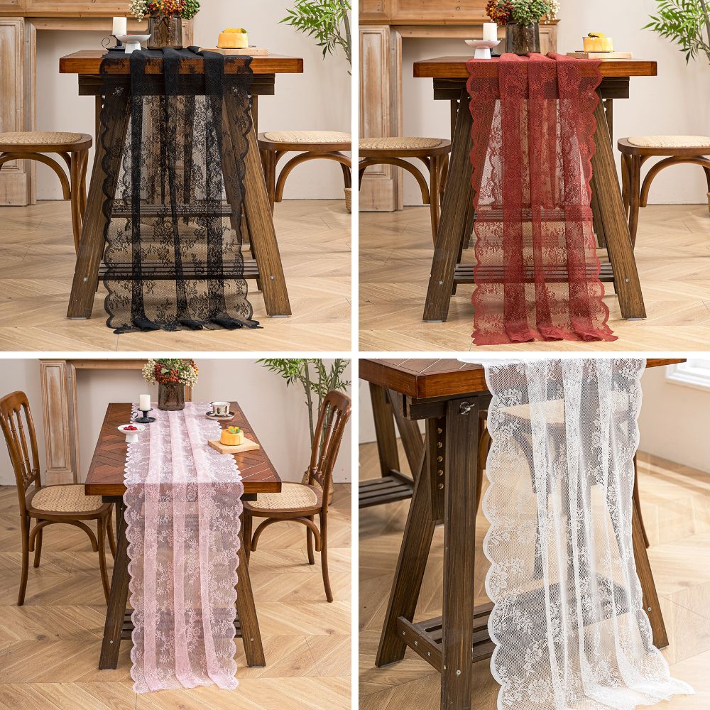 Boho Lace Table Runner Lace Fabric Wedding Table Decor Durable Table Cover  Coffee Table Tv Stand