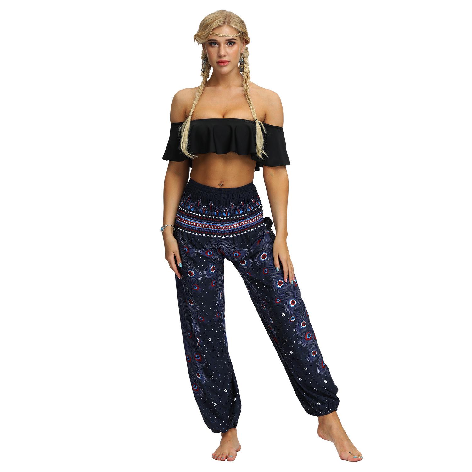 

Модні штани для йоги з високою талією та кишенями в індонезійському стилі 2024 року – вільні фітнес-штани для жінок One Size