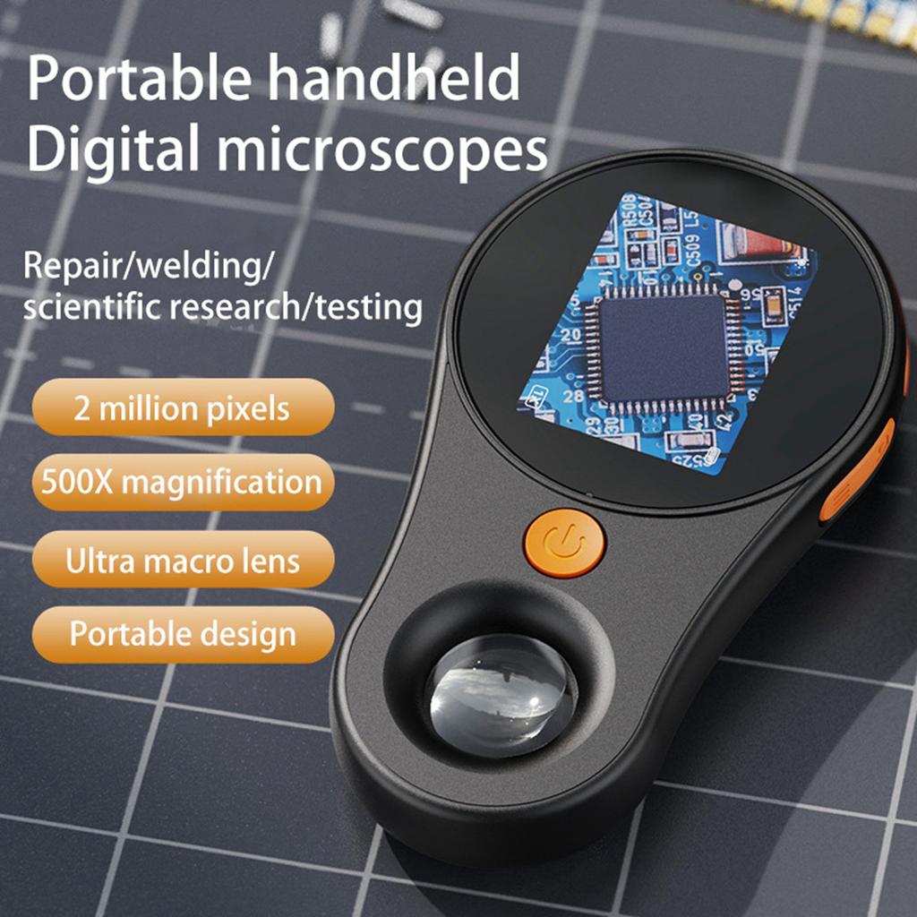 Handheld Digital Microscope 2MP, Digital Microscope With 8 LED Lights, 500X Magnification, Handheld Magnifier