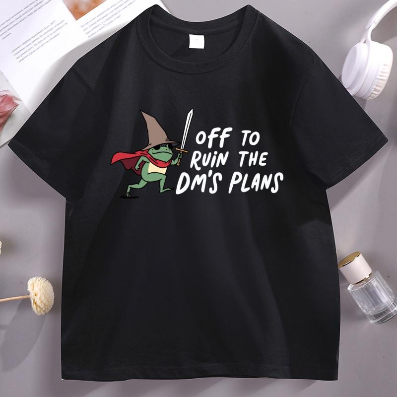 

Funny DnD T Shirt Men Women Off To Ruin The DM s Plans T-shirts Funny Frog Meme Wizard Knight Cat T-Shirt Men Women Streetwear 5XL різнокольоровий