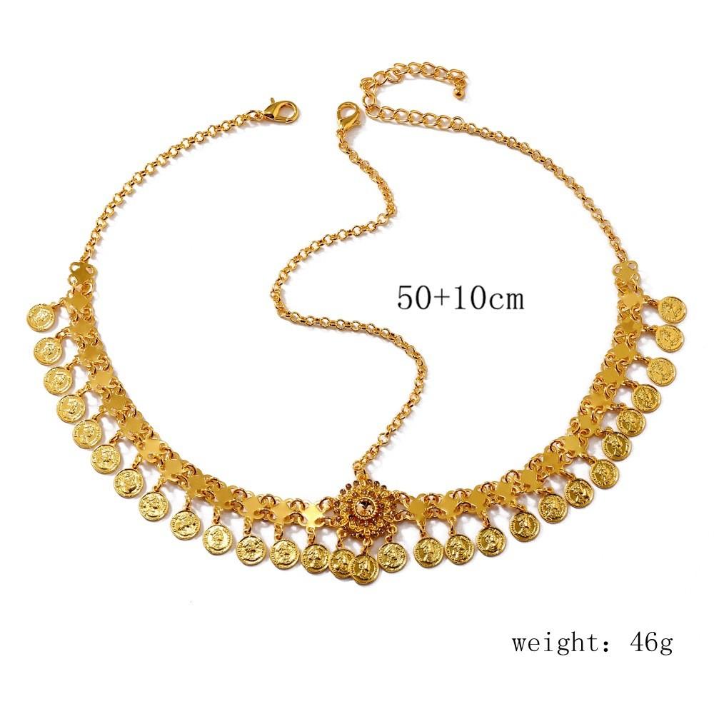 Alloy Headwear Boho With Water Drop Shape And Coin Tassels For Festival Wear