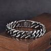 Jewelry 14MM Smooth Snake Pattern Stainless Steel Men's Bracelet Simple Domineering Metal Bracelet
