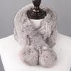 Hot Sale Women Winter Real Rabbit Fur Scarf Lady Warm Rabbit Fur Scarves Knit Natural Real Rabbit Fur Ring Casual Muffler
