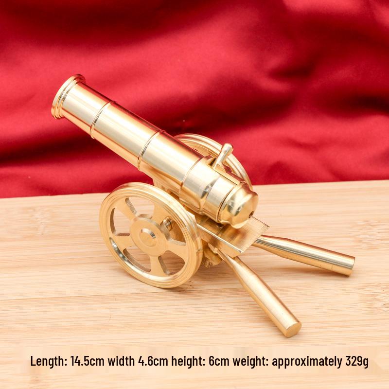 Copper Brass Cannon Mortar Figurine Collectible Toy Gift for Boys, Home & Office Decor.