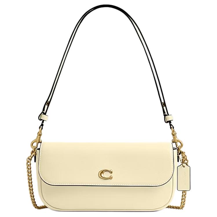 

Coach Brook Flap 23 Leather Shoulder Bag With Gold Hardware And Brand Logo Women Shoulder Bag Yellow CAN90-B4LGZ Basic Set (Bag+Dust Bag)