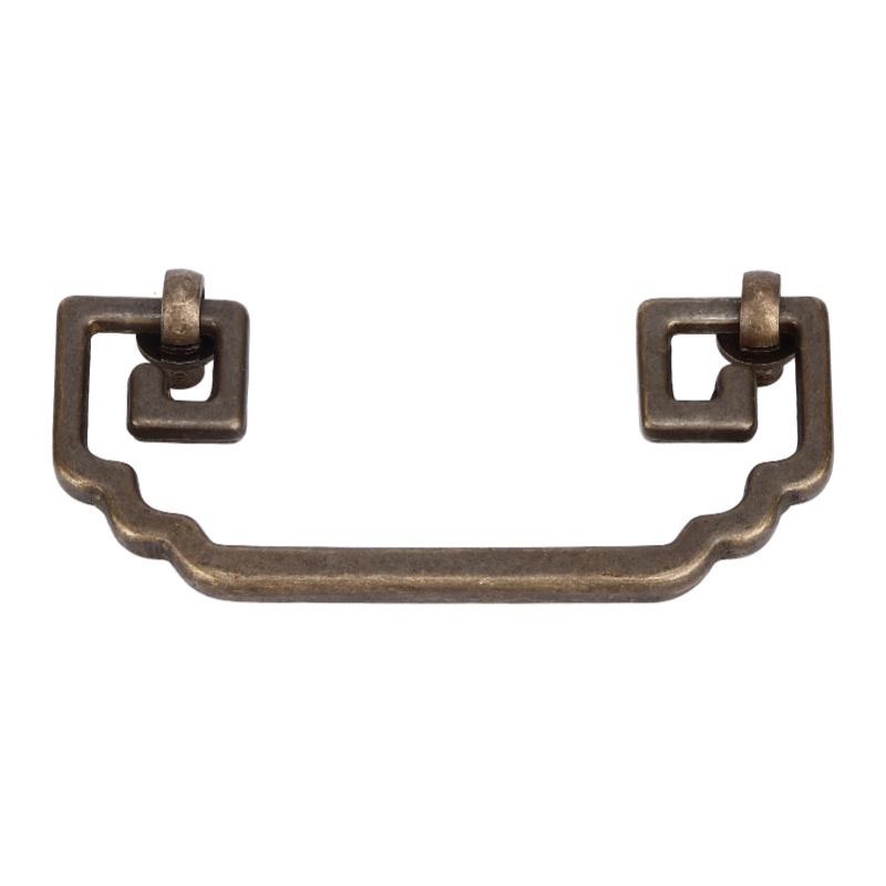 Antique Drawer Handle Tetragonal Bat Handle Antique Chinese Retro Style Drawer Pulls With 2 Screws For Cabinet Doors Bronze