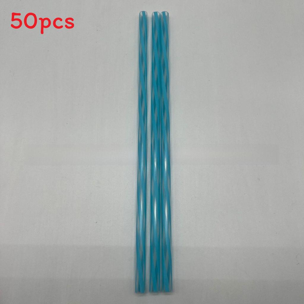 Plastic Rainbow Striped Drinking Straws With Twist Design For Party And Beverage Use