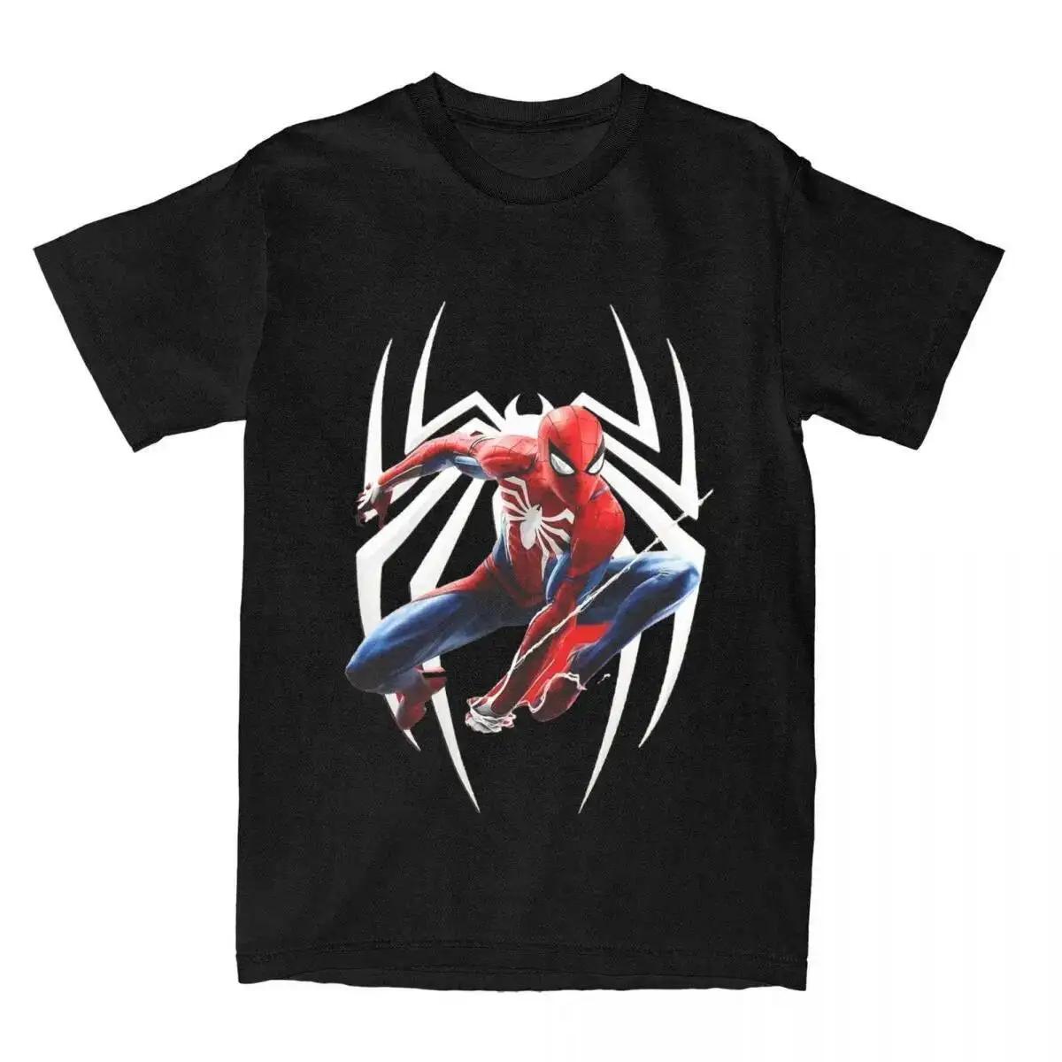Marvel superhero SpiderUnisex themed Tshirt Unisexs and WOMENs casual pure cotton printed Tshirt M