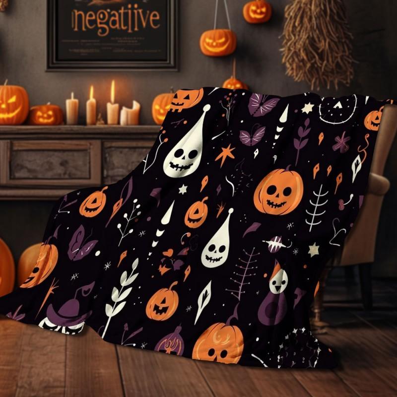 Halloween Print Flannel Blanket Soft Cozy Throw Bed Sofa Plush Fleece 70x100 To 150x200cm