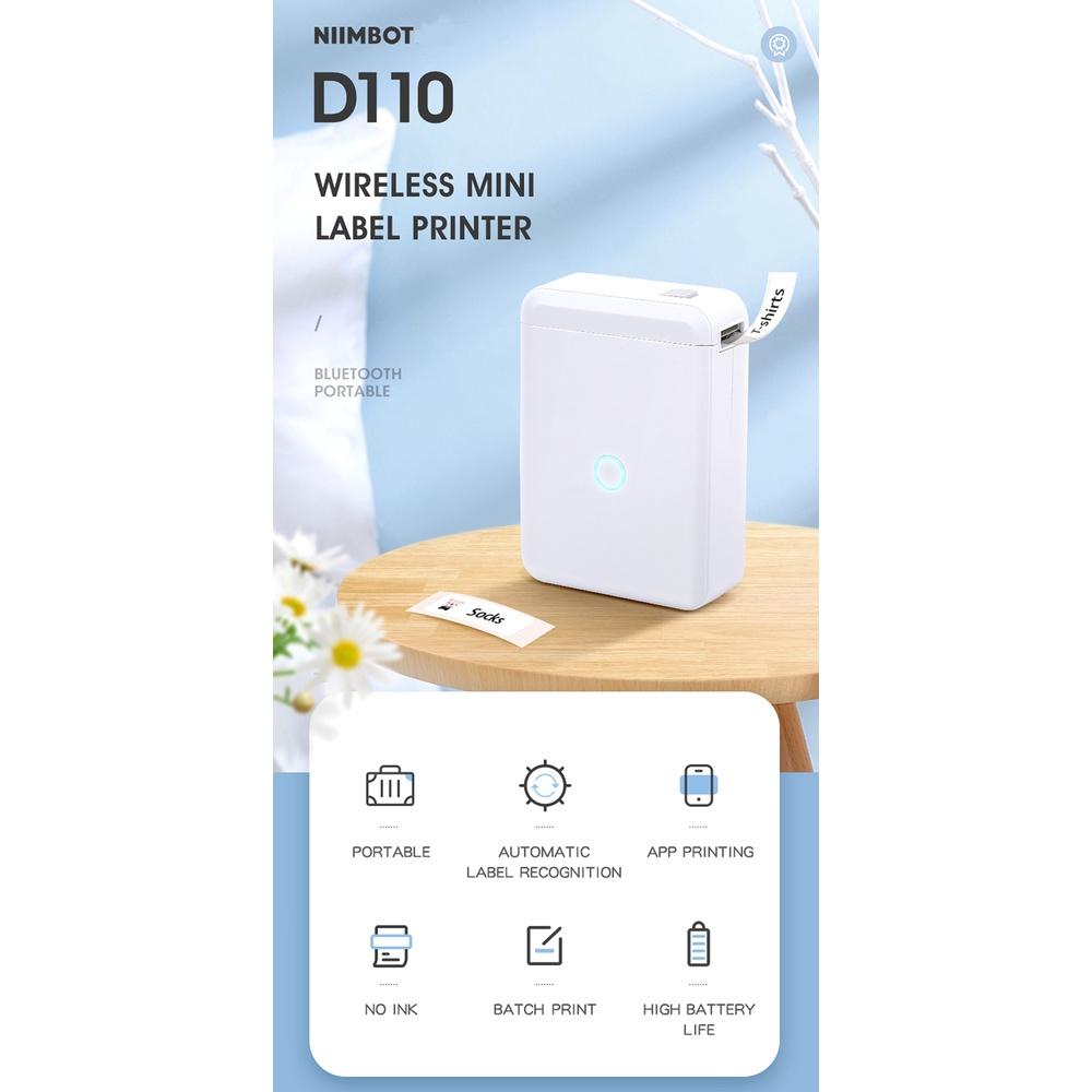 D110 Přenosná tiskárna etiket bluetooth Bezdrátová fotografická tiskárna s vysokým rozlišením Mini výrobník etiket Termální tiskárna 100*70*20 mm