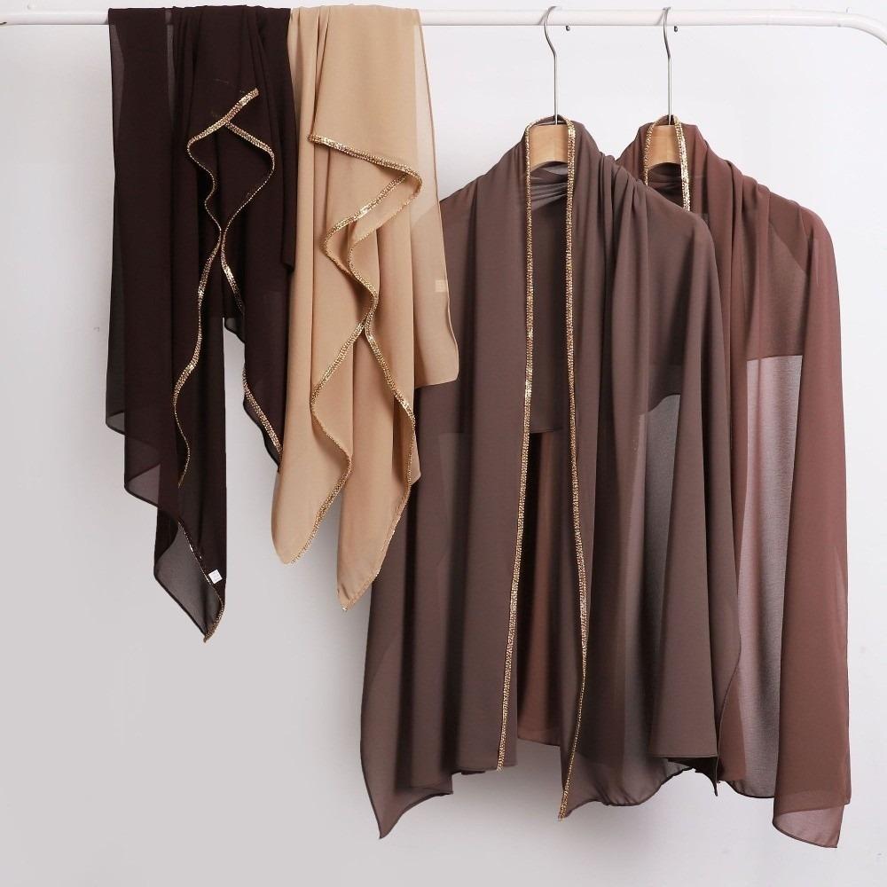 Elegant Chiffon Hijab Veil Shining Sunscreen Shawl Versatile Silk Scarf Women Headwear