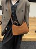 New 2026 velvet bread women's retro frosted cowhide split leather armpit shoulder bag women's handbag fashion crossbody bag