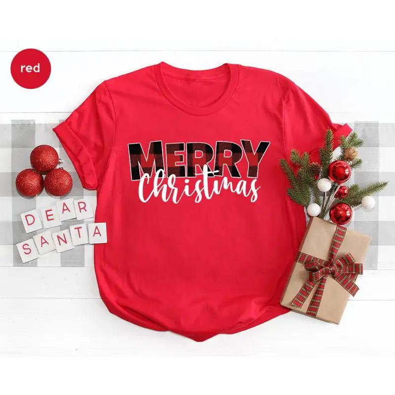 Christmas T Shirt Merry Xmas Family Matching Happy For Her