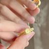 2023 Damen 24K Goldplattierter Offener Verstellbarer Uhr Weißer Ring