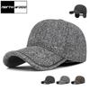 High Quality Winter Thickened Ear-protecting Baseball Caps for Men Woolen Metal Label Warm Baseball Trucker Hats