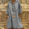 Women's Casual Dress Dress Button Decoration Religious Tradition Ethnic Loose Flared Skirt A-Line Dress