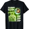 Glerp Glorp Funny Alien Cat Cat Meme Brainrot Dank Memes Men Women T-Shirt