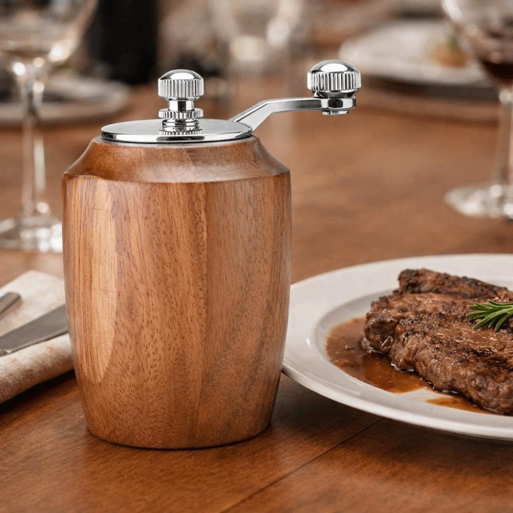 Manual Wooden Salt Pepper Grinder Adjustable Coarseness Pepper Grinding Bottle BBQ Salt Mill  Steak