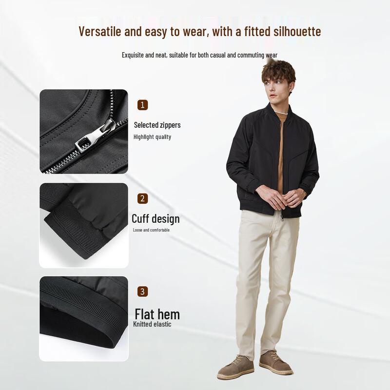 Hodo Men's Structured Baseball Collar Casual Jacket