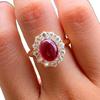 Trendy Gold-Plated Garnet and Ruby Ring for Women