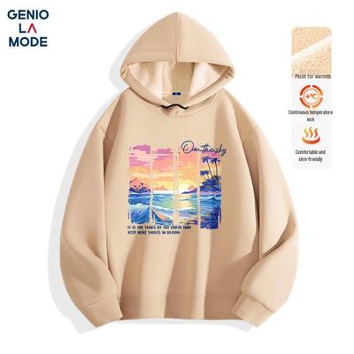 GENIOLAMODE Men's Thick Fleece-Lined Hooded Sweatshirt