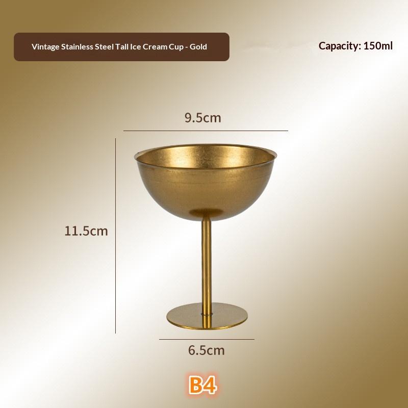 Multipurpose Stainless Steel Goblet for Serving Ice Cream and Fruit Desserts