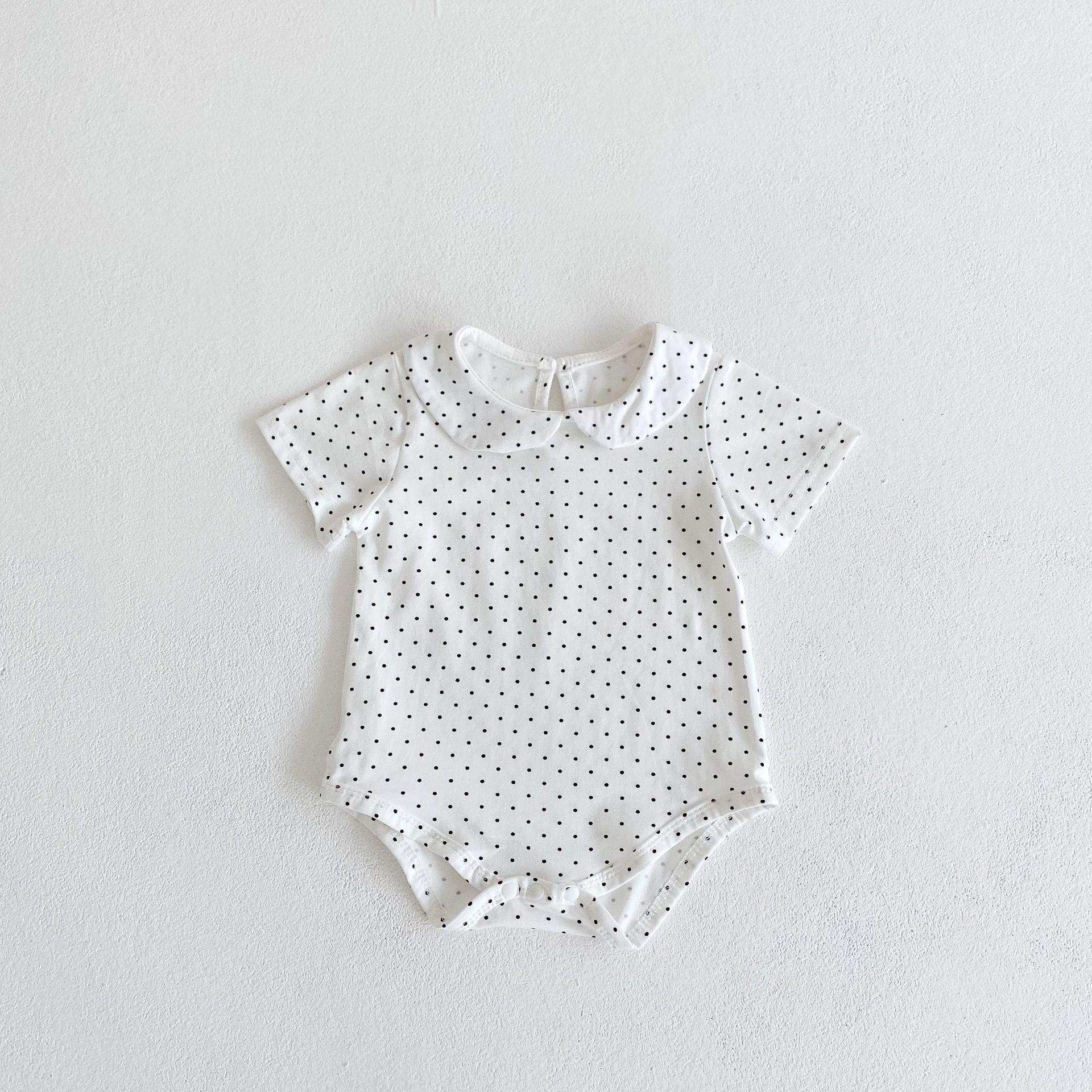 

INS 2024 Летний комбинезон с воротником в горошек для девочек-младенцев и малышей 66 cm