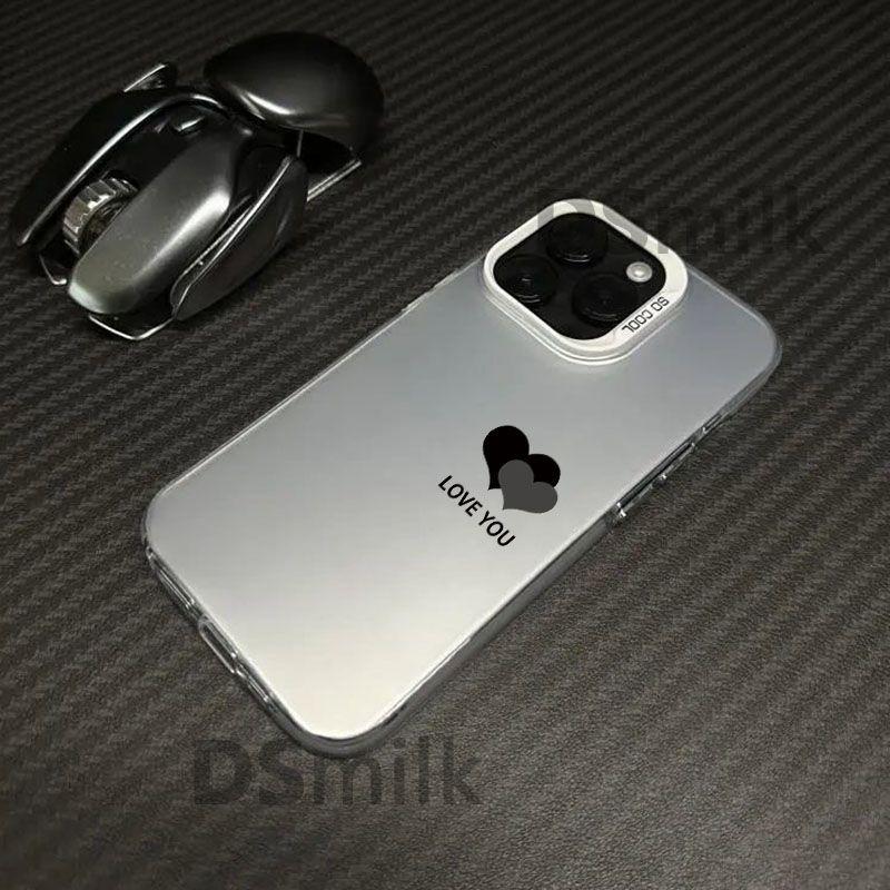 Trendy Brand Love Heart iPhone 17 Pro Laser Shell: Drop-proof, Hard Case Compatible with 15, 14, 12, 11, Xs Max, 8.