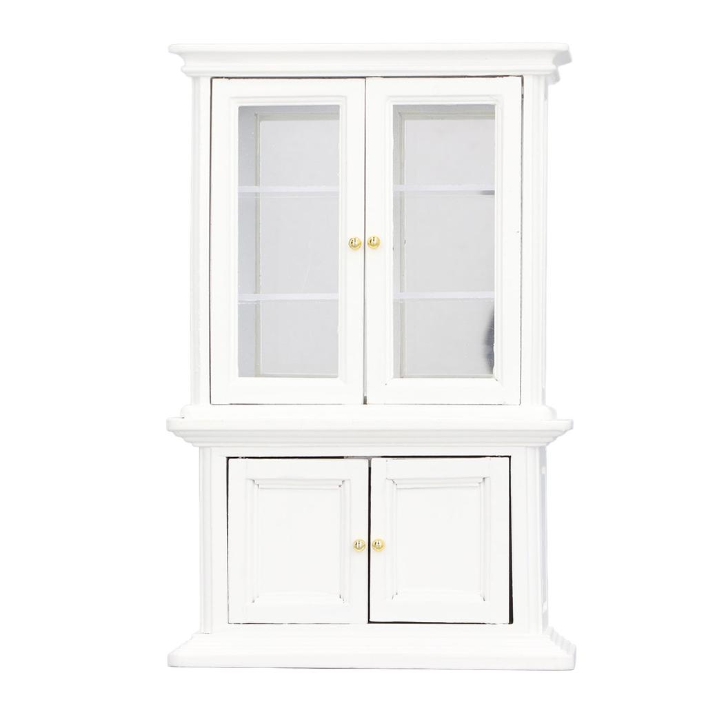 1:Bibliotecă Miniatură la Scara 12 Dulap din Lemn Foarte Simulat Afișaj pentru Decorarea Casei de Păpuși