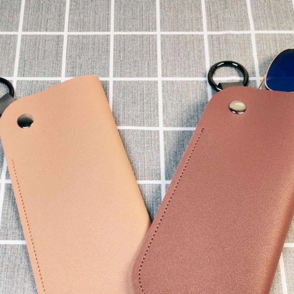 Glasses Storage Bag PU Leather Glasses Bag Korean Style Sunglasses Case with Hanging Ring   Male